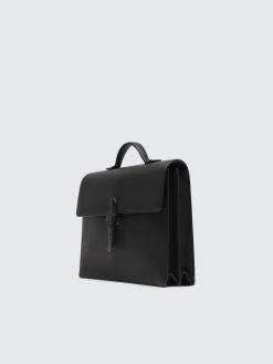 Fashion Brioni grained leather briefcase Black