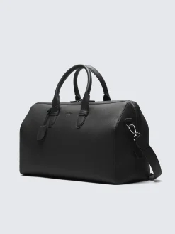 Online Brioni grained leather duffle bag Black