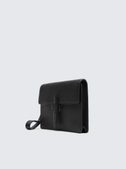 Hot Brioni grained leather hand pouch Black
