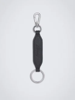 New Brioni grained leather key holder Black