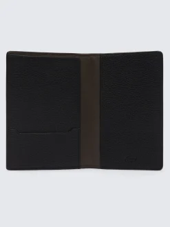 Hot Brioni grained leather passport holder Black