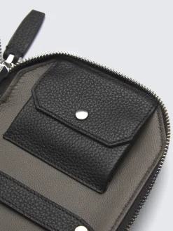 Discount Brioni grained leather tie case Black