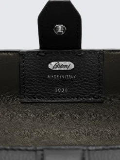 Sale Brioni grained leather watch case Black