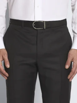 Fashion Brioni nubuck and calf leather adjustable belt Black