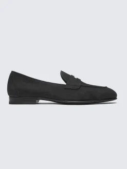 Clearance Brioni nubuck Appia penny loafer Black