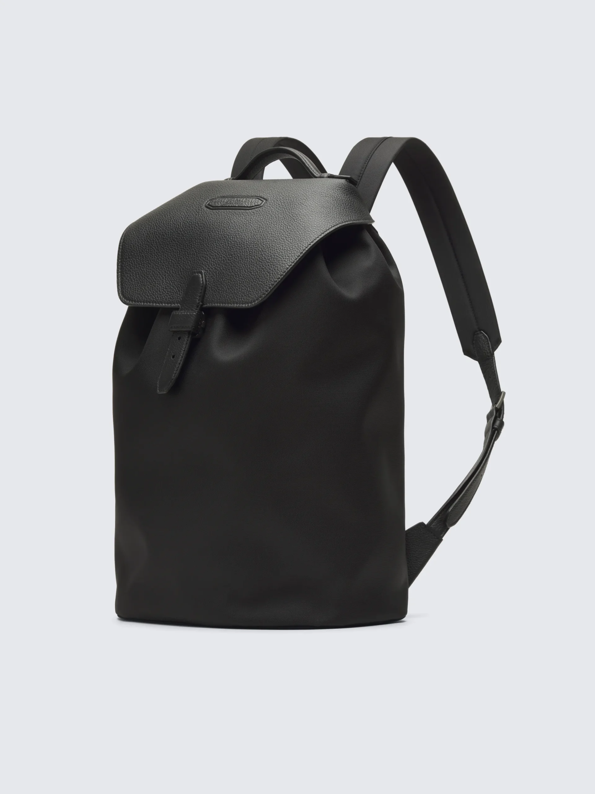 Best Brioni nylon and grained calf leather backpack Black