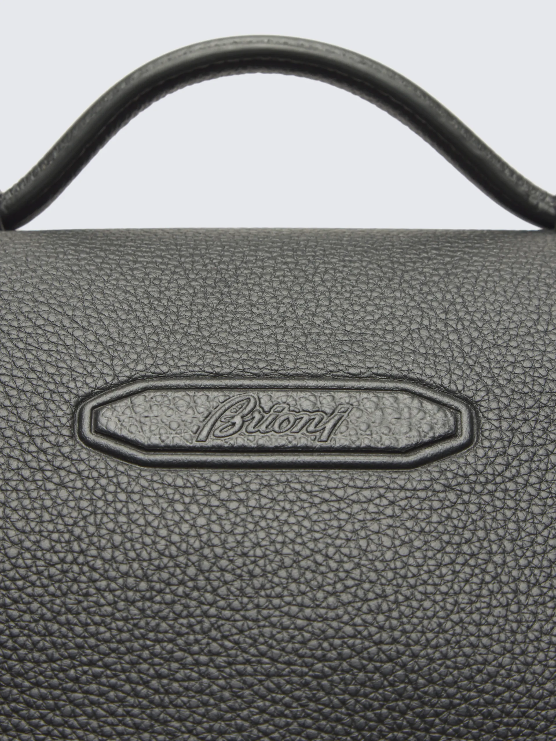 Best Brioni nylon and grained calf leather backpack Black