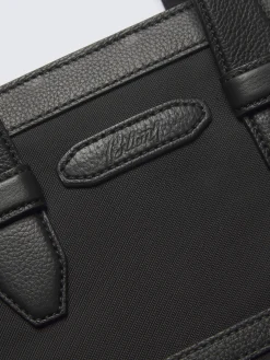 Best Brioni nylon and grained leather garment bag Black