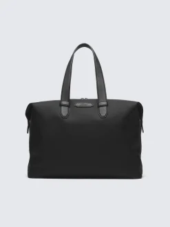Sale Brioni nylon and grained leather city bag Black