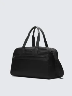 New Brioni nylon and grained leather travel tote Black