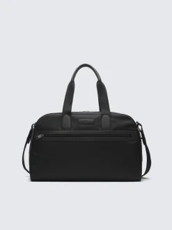 New Brioni nylon and grained leather travel tote Black