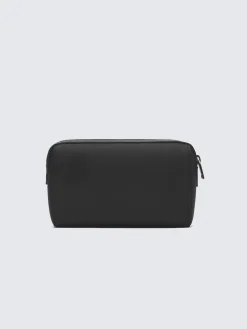 Hot Brioni nylon and grained leather bi-material beauty case Black
