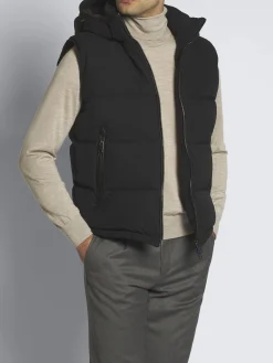 Online Brioni quilted and padded vest in technical wool Black