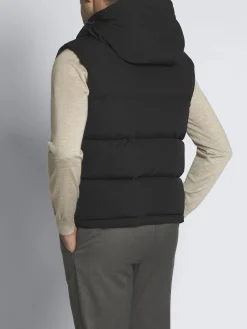 Online Brioni quilted and padded vest in technical wool Black