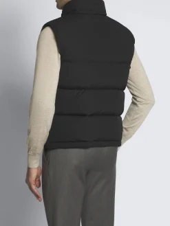 Online Brioni quilted and padded vest in technical wool Black