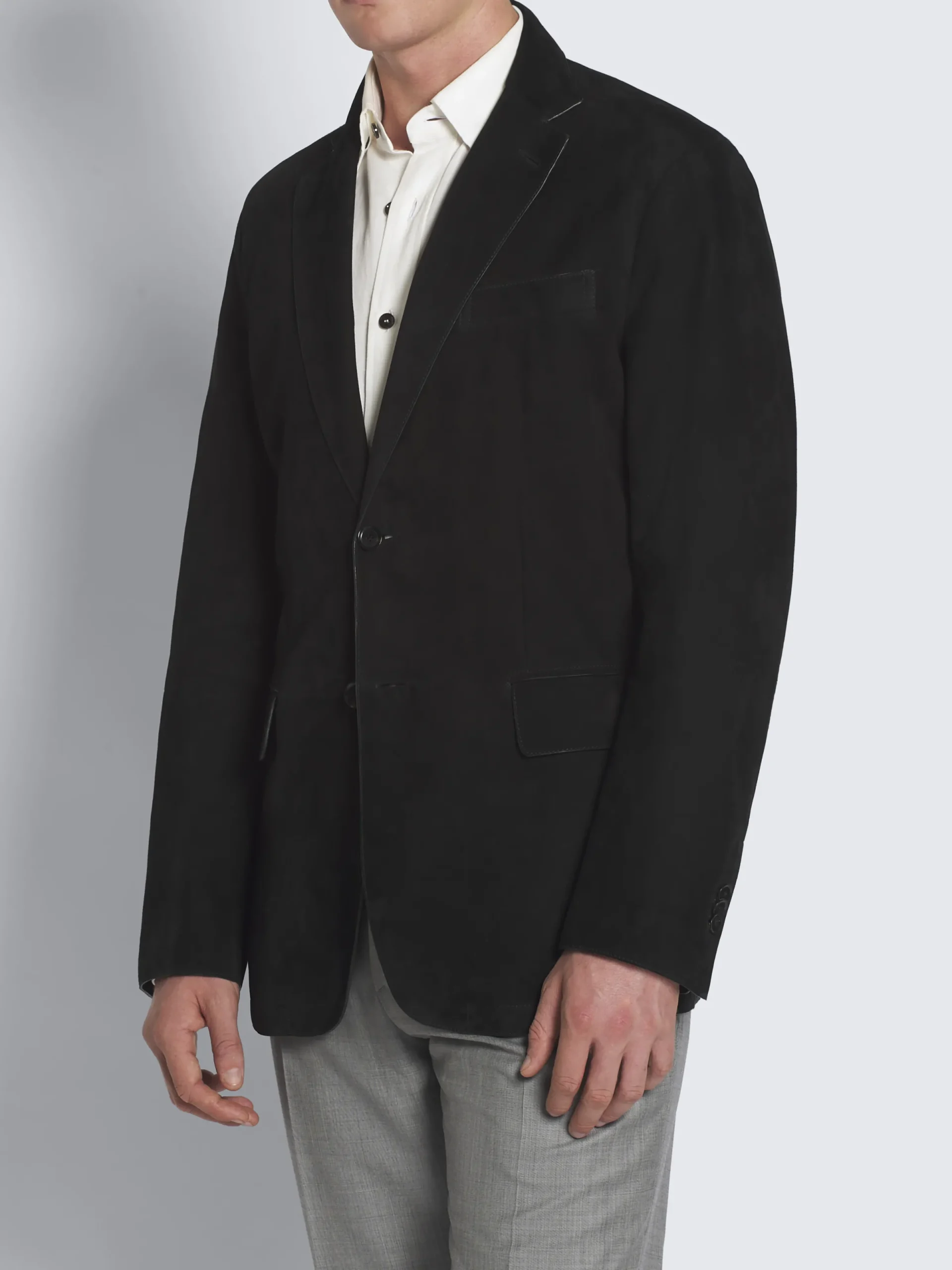 Outlet Brioni Black suede Monti blazer