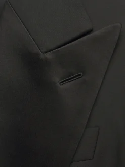 Discount Brioni wool and silk Flaminia double-breasted jacket Black