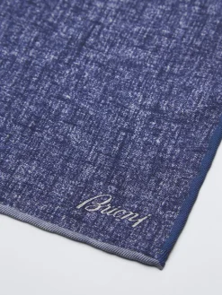 Online Brioni and grey silk pocket square Blue