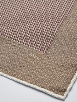 Sale Brioni and light brown silk pocket square Bordeaux