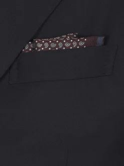 Online Brioni and midnight blue paisley motif jacquard silk pocket square Bordeaux