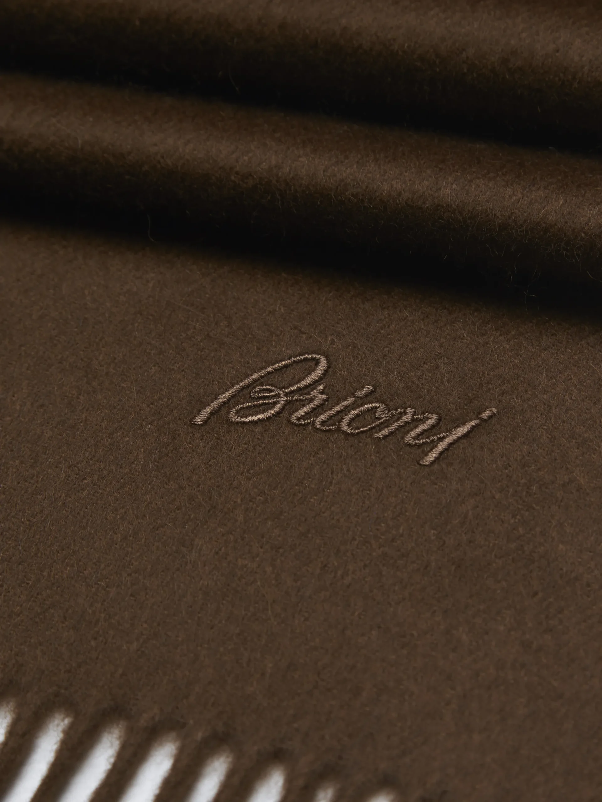 Best Brioni cashmere scarf Brown