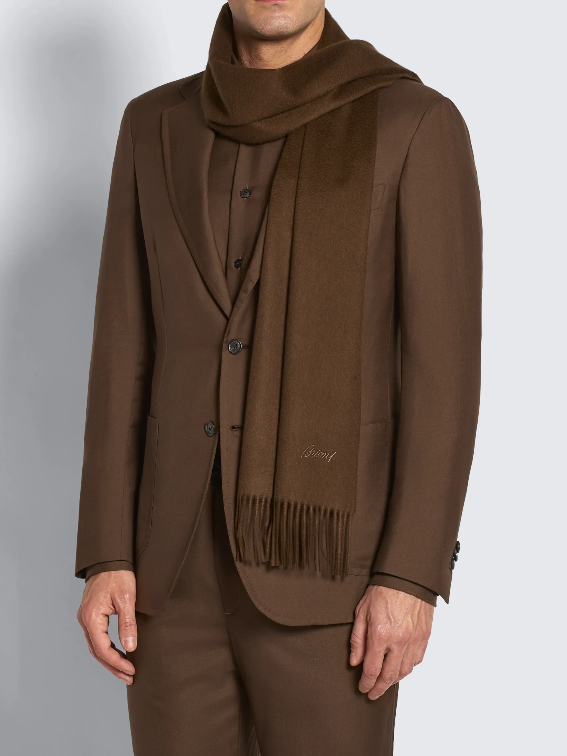 Best Brioni cashmere scarf Brown