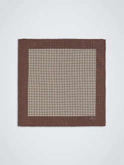 Online Brioni micro motif silk pocket square Brown