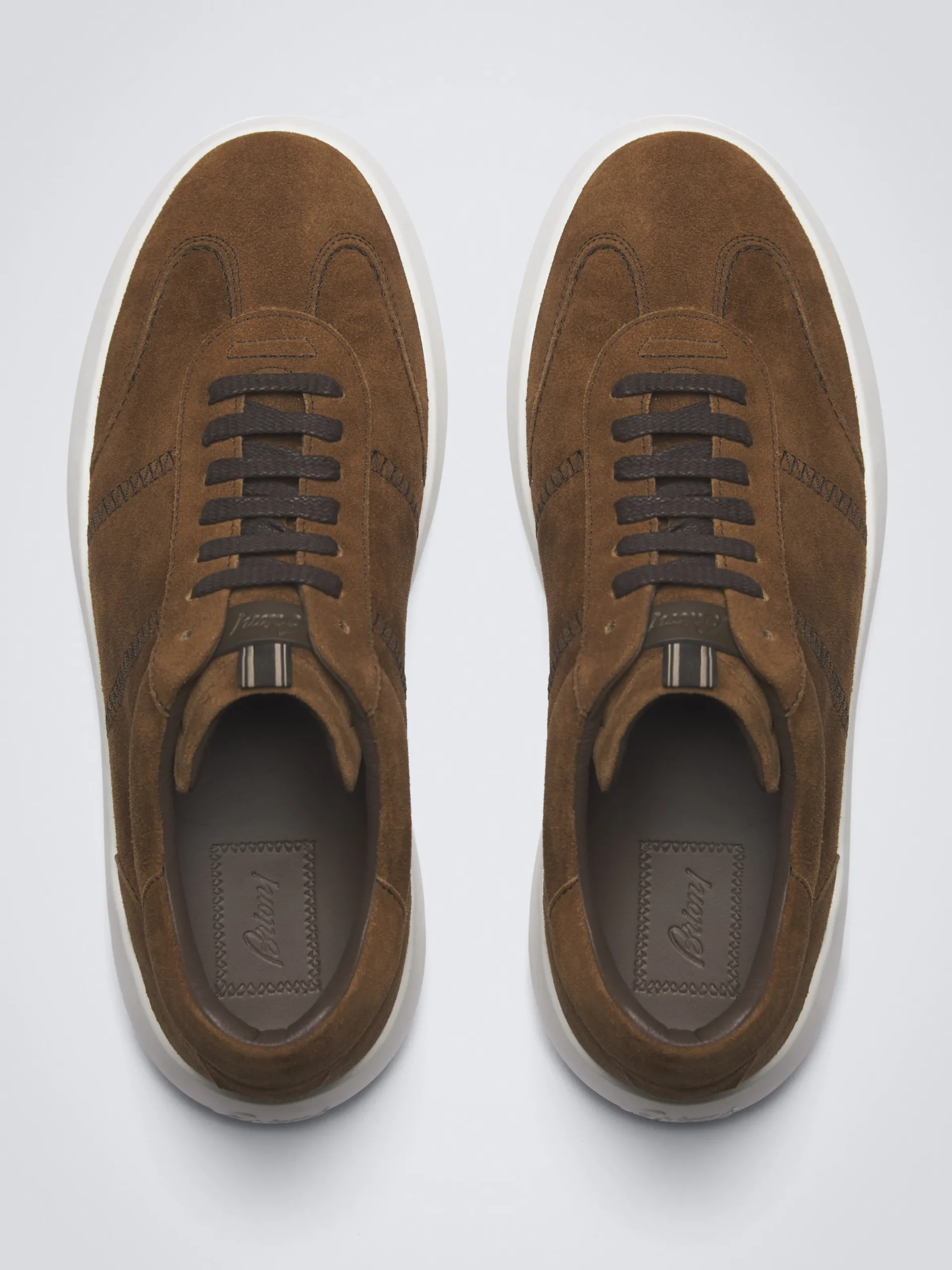 New Brioni suede Olympia sneakers Brown