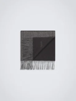 Best Brioni Charcoal and lead grey silk and cashmere scarf Charcoal grey