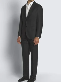 New Brioni glen plaid Super 150's responsible wool flannel Plume suit Charcoal grey