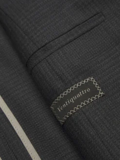 New Brioni glen plaid Super 150's responsible wool flannel Plume suit Charcoal grey