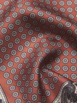 Discount Brioni silk pocket square Coral red