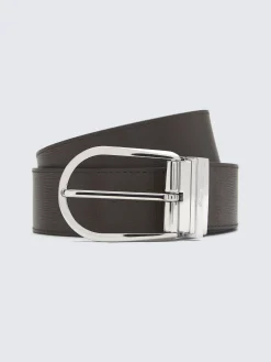 Sale Brioni and black calf and grained leather reversible belt Dark brown