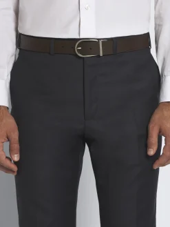 Sale Brioni and black calf and grained leather reversible belt Dark brown