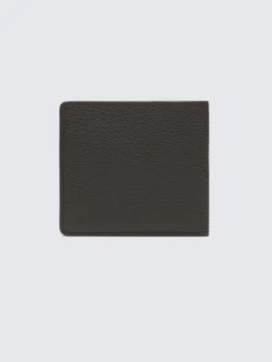Clearance Brioni grained leather wallet Dark brown