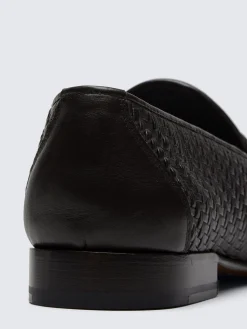 Fashion Brioni nappa leather braided Appia penny loafers Dark brown