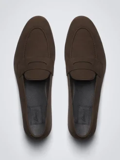 Hot Brioni nubuck Appia penny loafer Dark brown