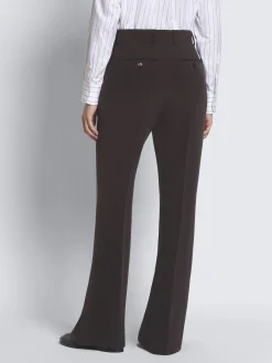 Discount Brioni silk cady flare trousers Dark brown