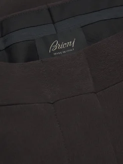 Discount Brioni silk cady flare trousers Dark brown
