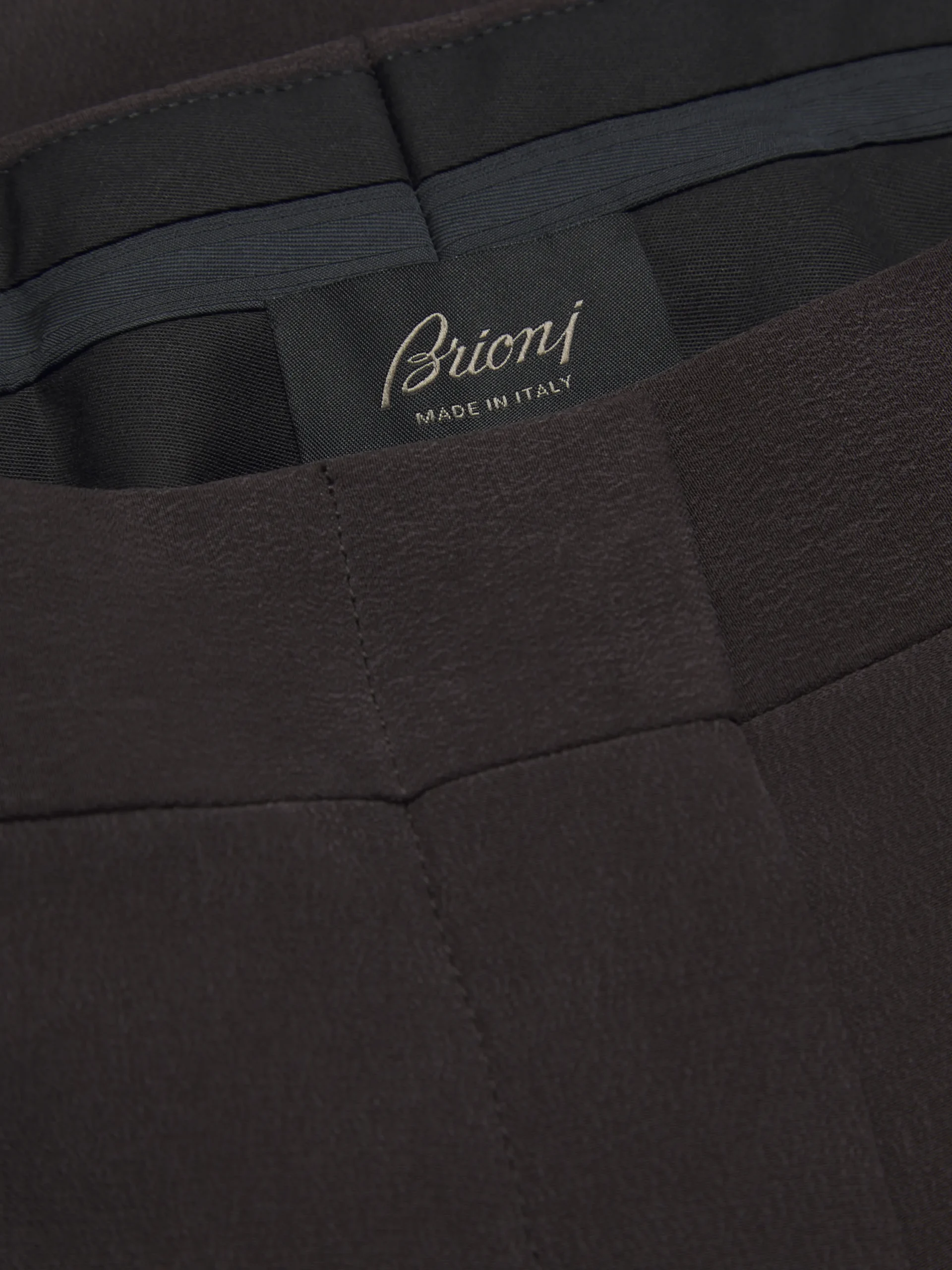 Discount Brioni silk cady flare trousers Dark brown