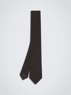 Fashion Brioni silk cady tie Dark brown