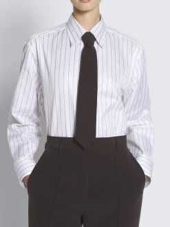 Fashion Brioni silk cady tie Dark brown