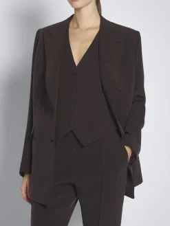 Outlet Brioni silk cady Virgilio jacket Dark brown