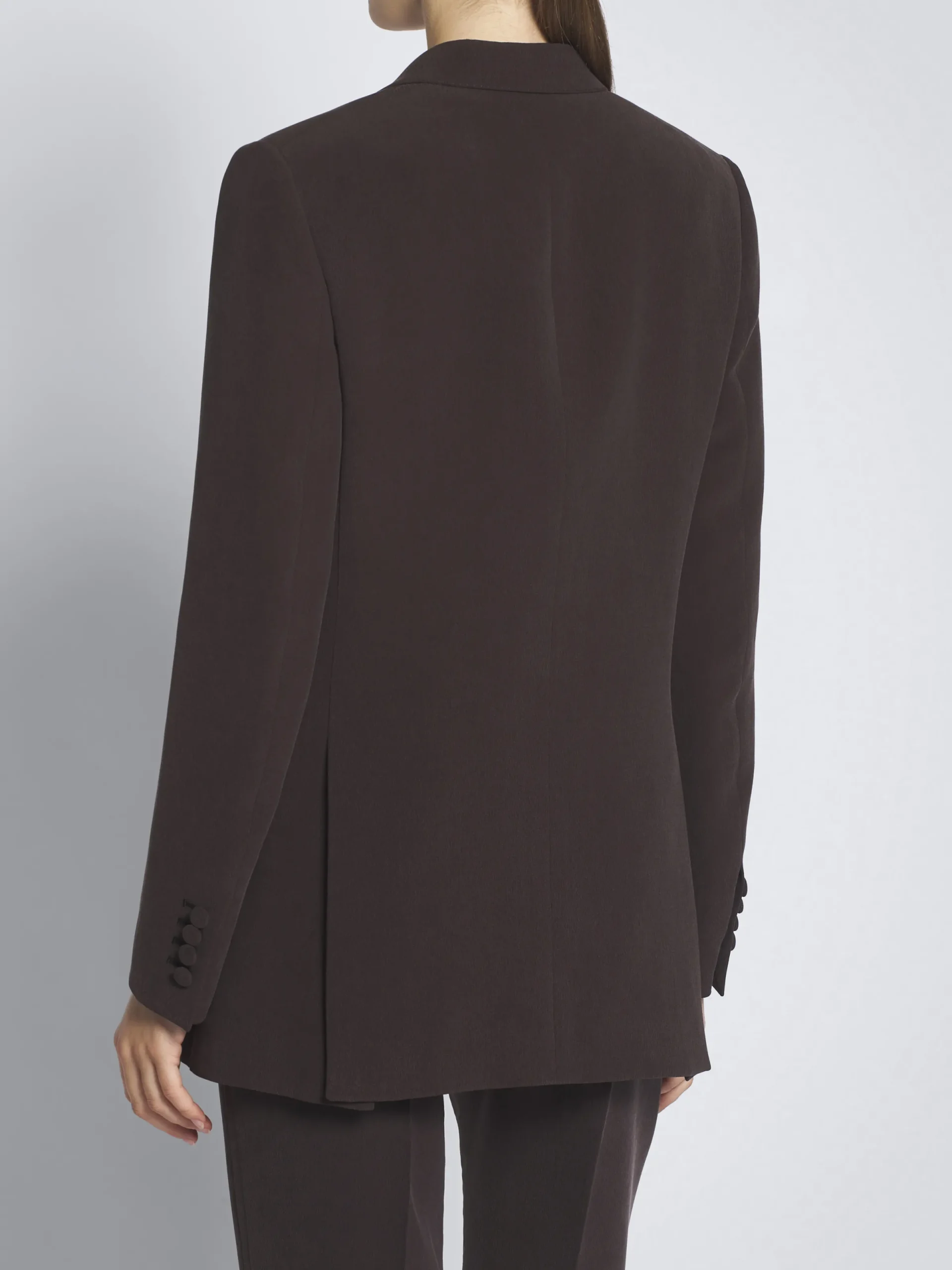 Outlet Brioni silk cady Virgilio jacket Dark brown