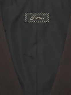 Outlet Brioni silk cady waistcoat Dark brown