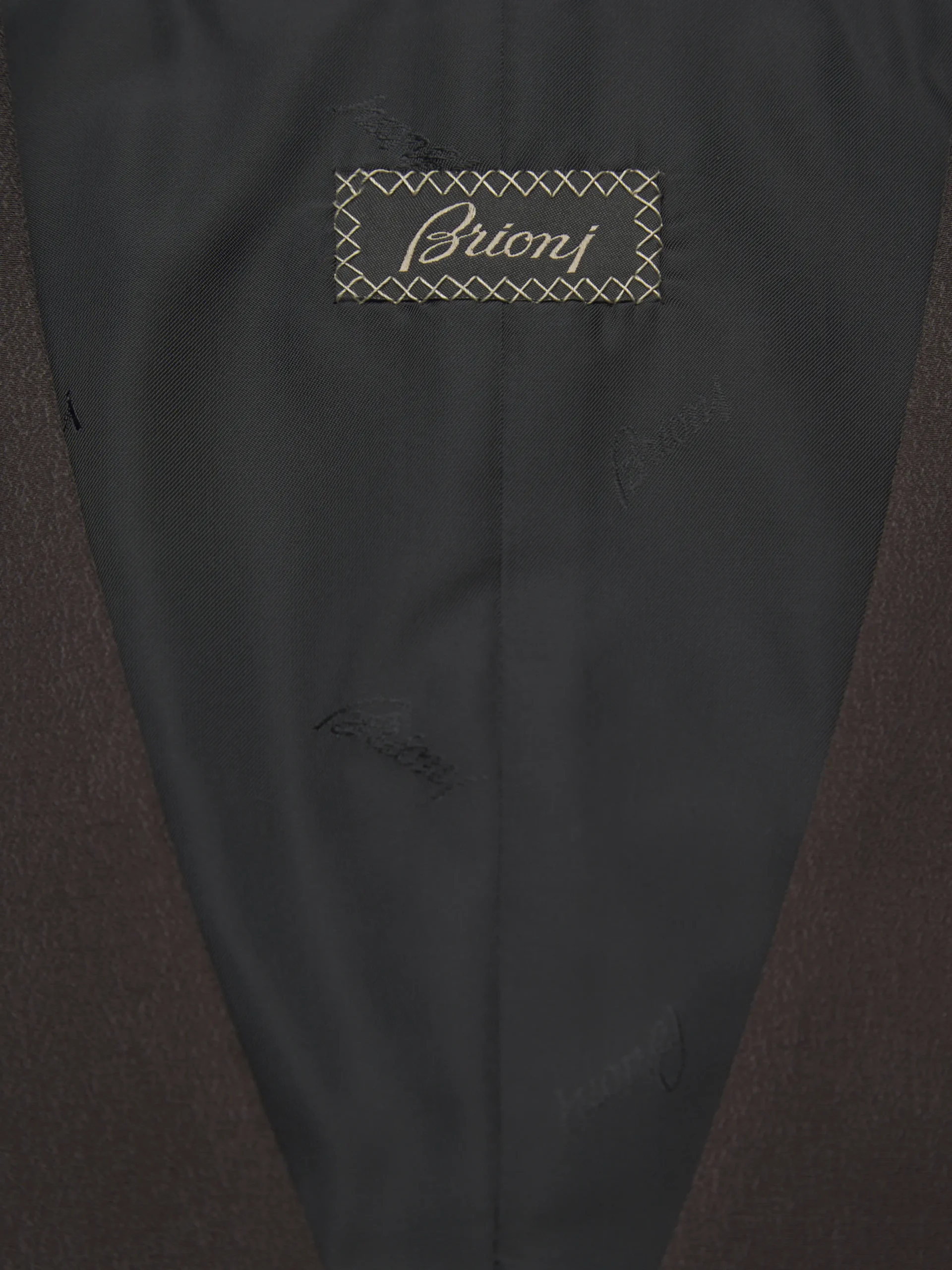 Outlet Brioni silk cady waistcoat Dark brown