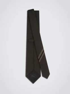Best Brioni silk tie Dark brown