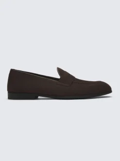 Fashion Brioni suede Appia penny loafers Dark brown