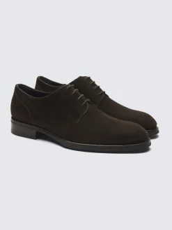 Best Brioni suede Bruton derby shoes Dark brown