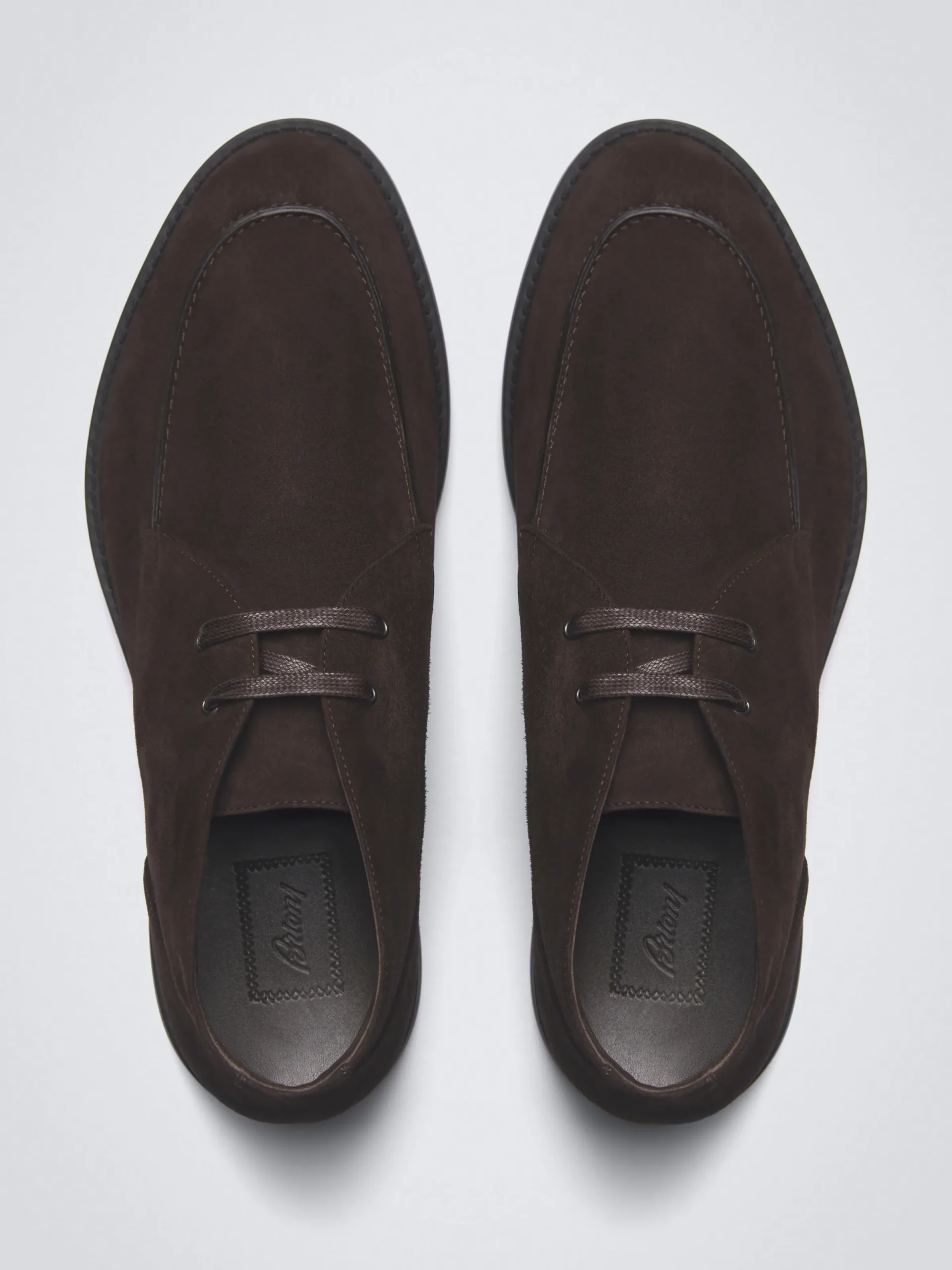 Fashion Brioni Dark suede Journey desert boots Brown
